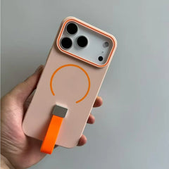 MagSafe Silicone Case with Strap & Grip Ring for iPhone 11–17 Pro Max