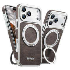 Rotating Leather MagSafe Case with 360° Ring Stand for iPhone 13–17 Pro Max