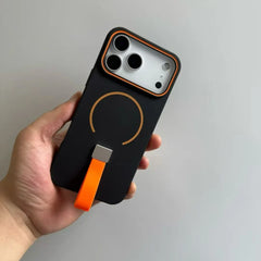 MagSafe Silicone Case with Strap & Grip Ring for iPhone 11–17 Pro Max