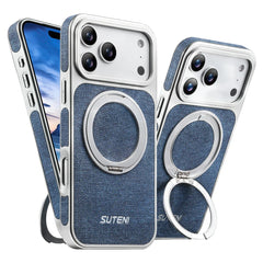 Rotating Leather MagSafe Case with 360° Ring Stand for iPhone 13–17 Pro Max
