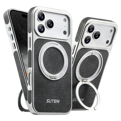 Rotating Leather MagSafe Case with 360° Ring Stand for iPhone 13–17 Pro Max