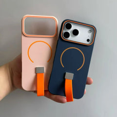 MagSafe Silicone Case with Strap & Grip Ring for iPhone 11–17 Pro Max